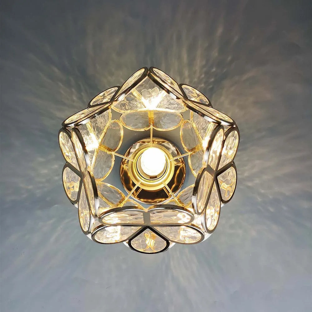 Florale Eleganz Glas-Deckenleuchte