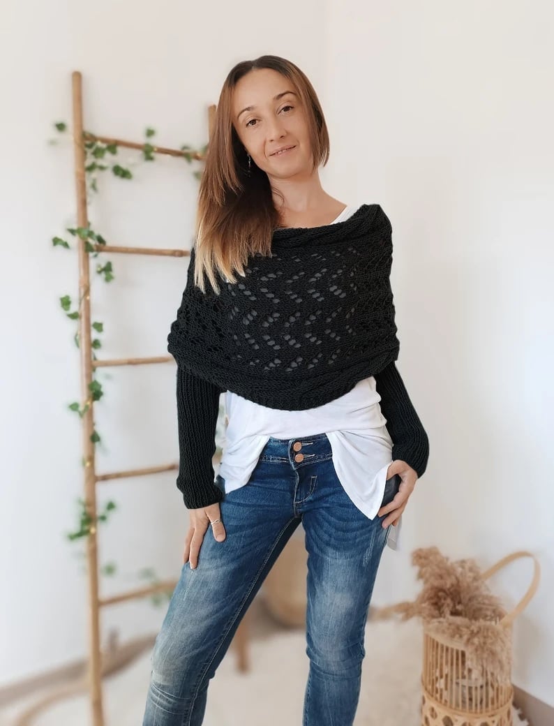 Emilia | Gestrickte Stola für Damen – Eleganter Schulterumhang