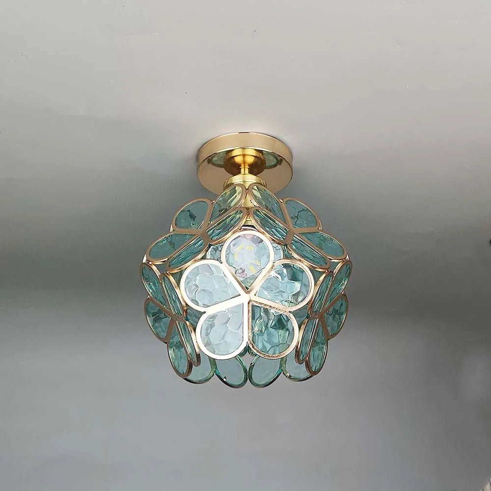 Florale Eleganz Glas-Deckenleuchte