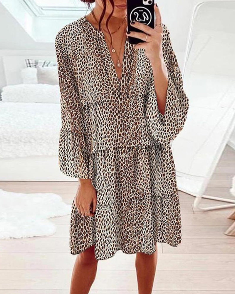 Ruby | Leopardenknielanges Damenkleid