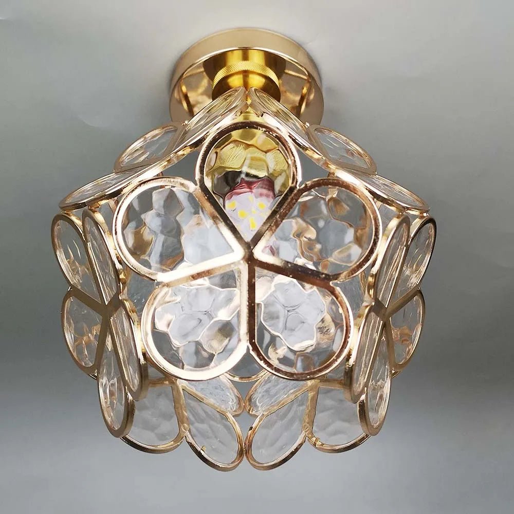 Florale Eleganz Glas-Deckenleuchte
