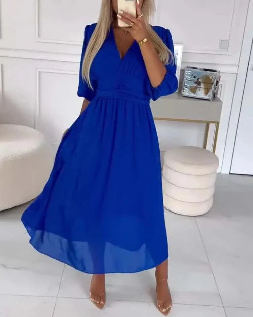 Nila | Luxuriöses Kleid mit dreiviertelärmeln für Damen