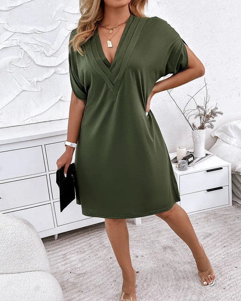 Valerie | Gepufftes Premium-Kleid mit V-Ausschnitt