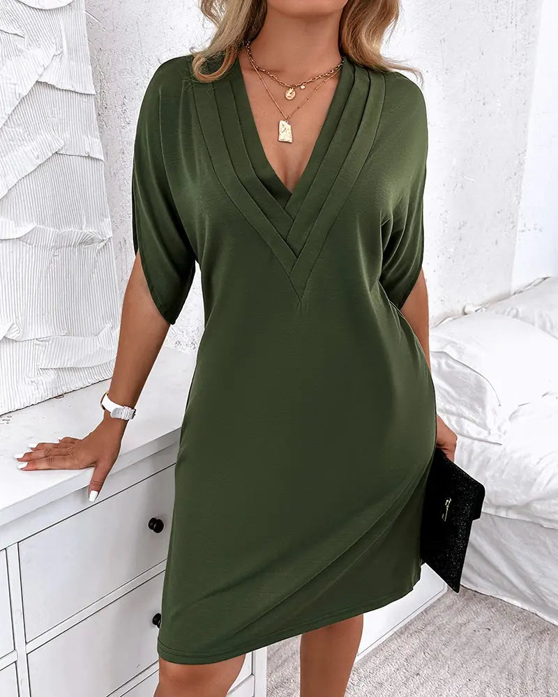 Valerie | Gepufftes Premium-Kleid mit V-Ausschnitt
