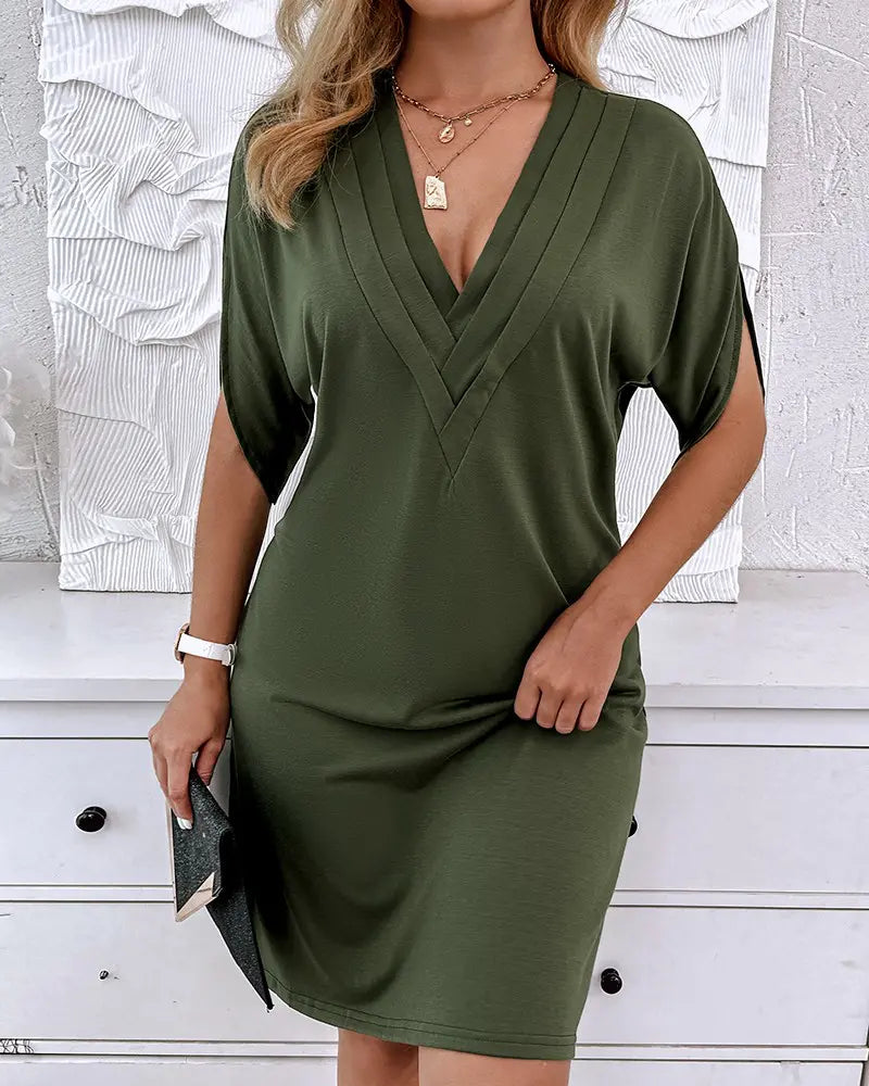 Valerie | Gepufftes Premium-Kleid mit V-Ausschnitt