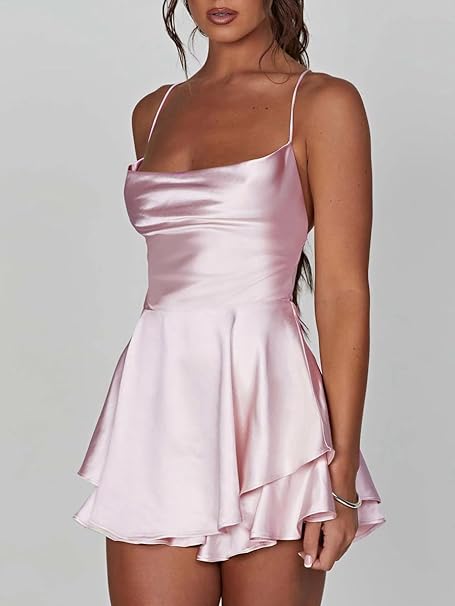 Sara - Riemenloses Satin-Kleid