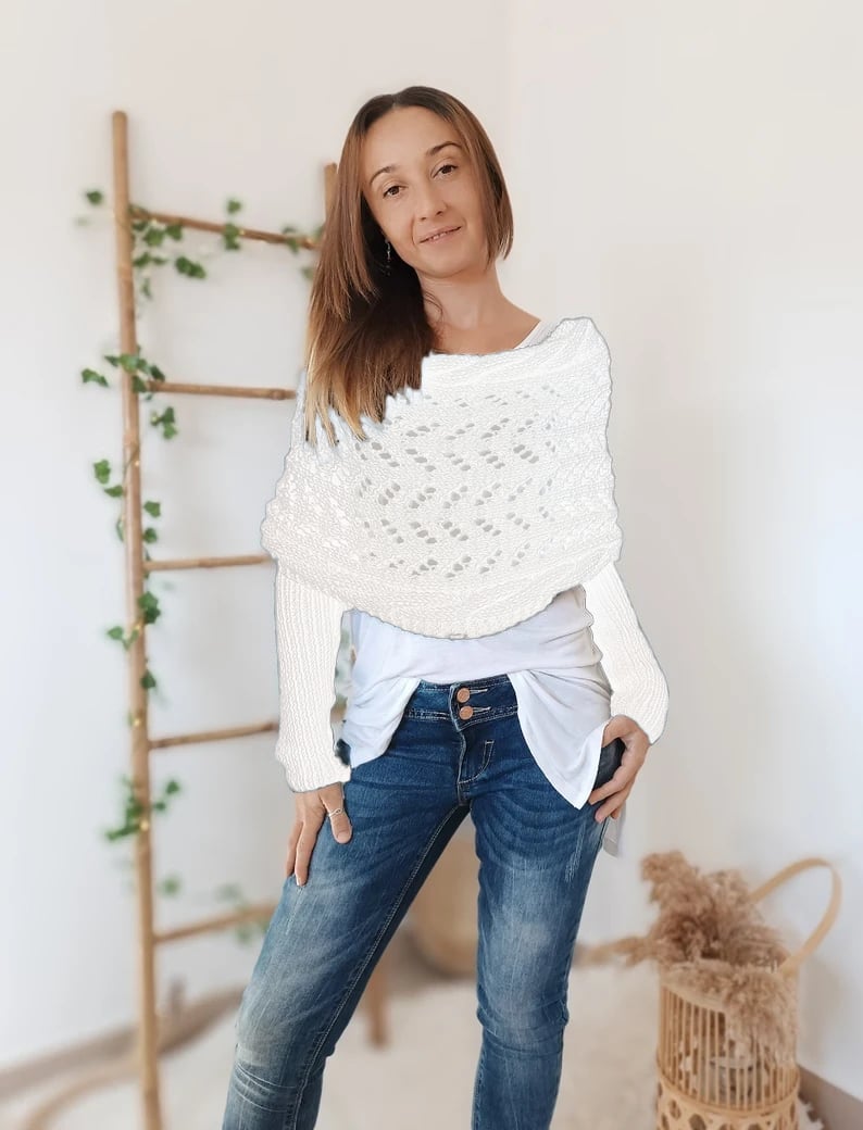 Emilia | Gestrickte Stola für Damen – Eleganter Schulterumhang