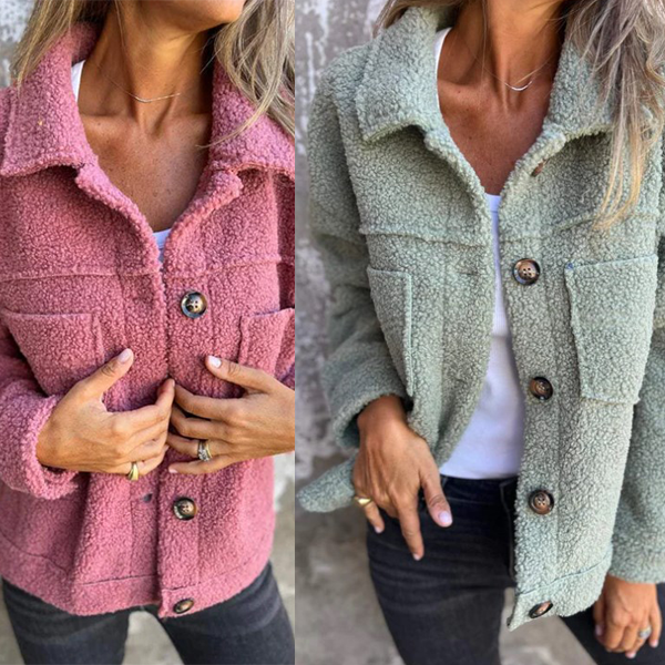 Lina | Kurze Warme Jacke mit Reverskragen für Damen