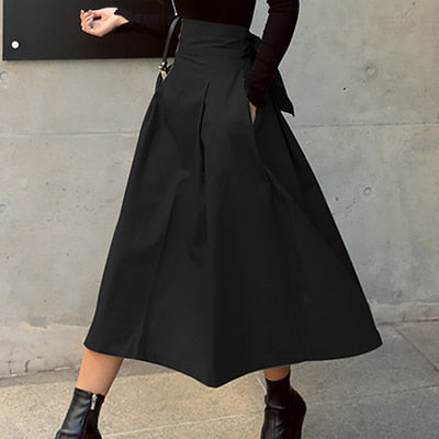 Ava Rock mit hoher Taille und Schleife