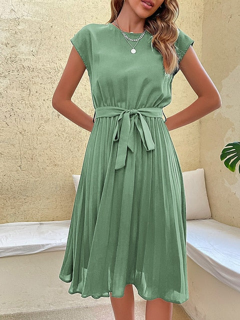 Cecilia | Mini-Kleid mit kurzen Ärmeln und Falten