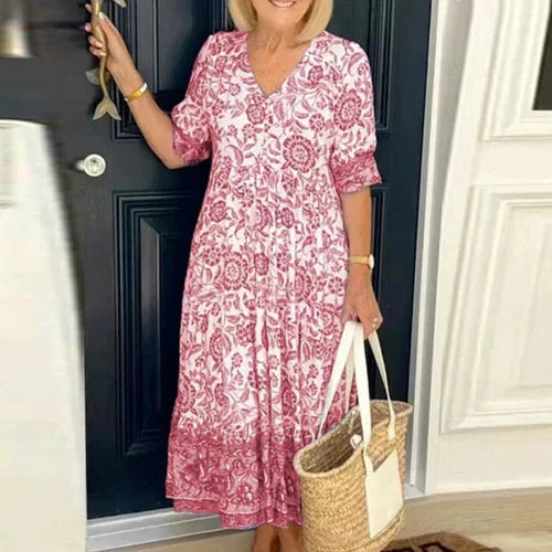 Sophia | Bohemian Kleid mit V-Ausschnitt