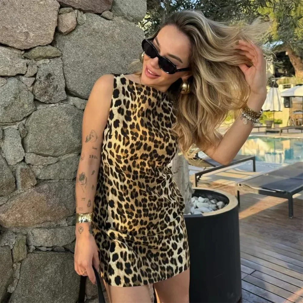 Sommer - Kleid mit Leopardenmuster