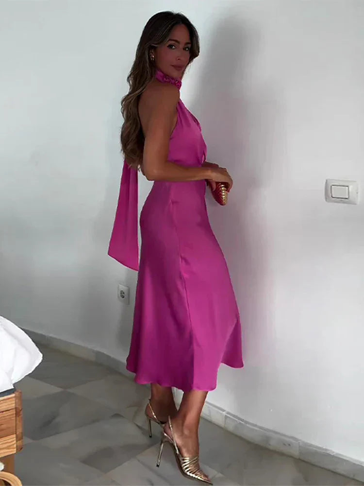 Mia - 3D Blumen Frauen Halterkleid