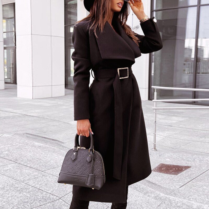 Janah | Eleganter Wollmantel mit Gürtel für einen zeitlosen Stil
