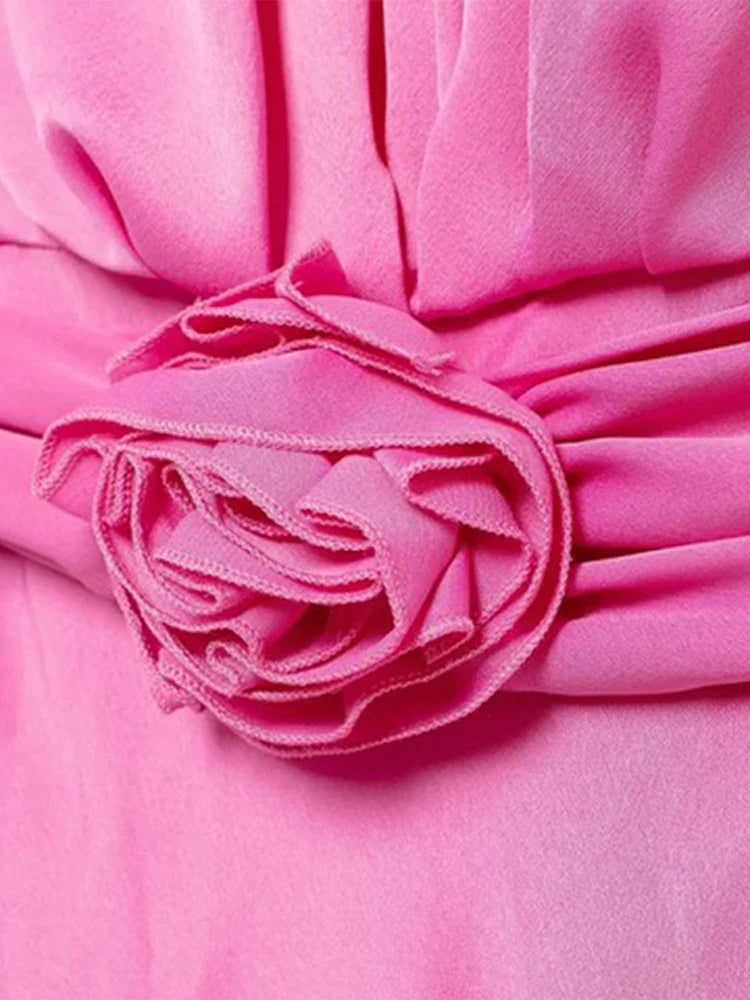 Mia - 3D Blumen Frauen Halterkleid