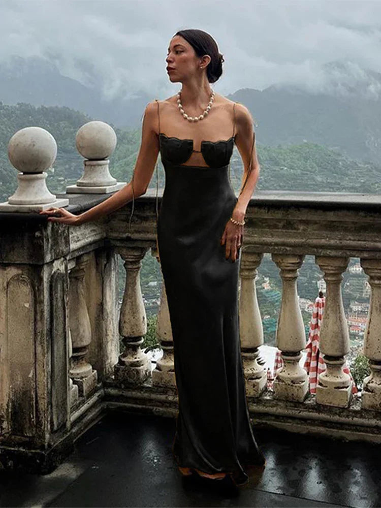 Jane - Satin-Halterkleid