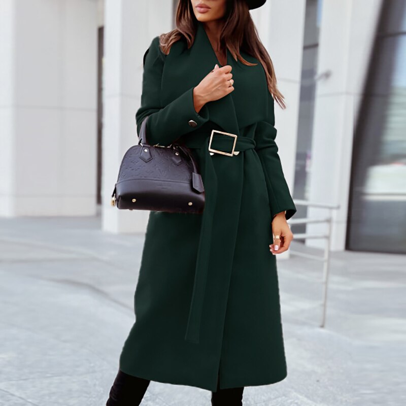 Janah | Eleganter Wollmantel mit Gürtel für einen zeitlosen Stil