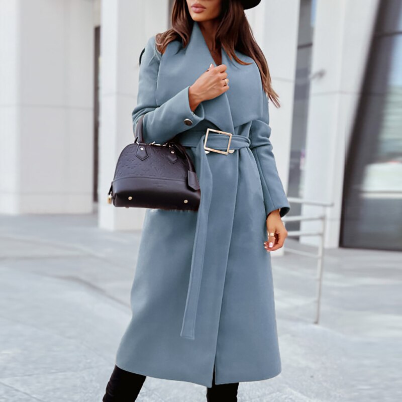 Janah | Eleganter Wollmantel mit Gürtel für einen zeitlosen Stil