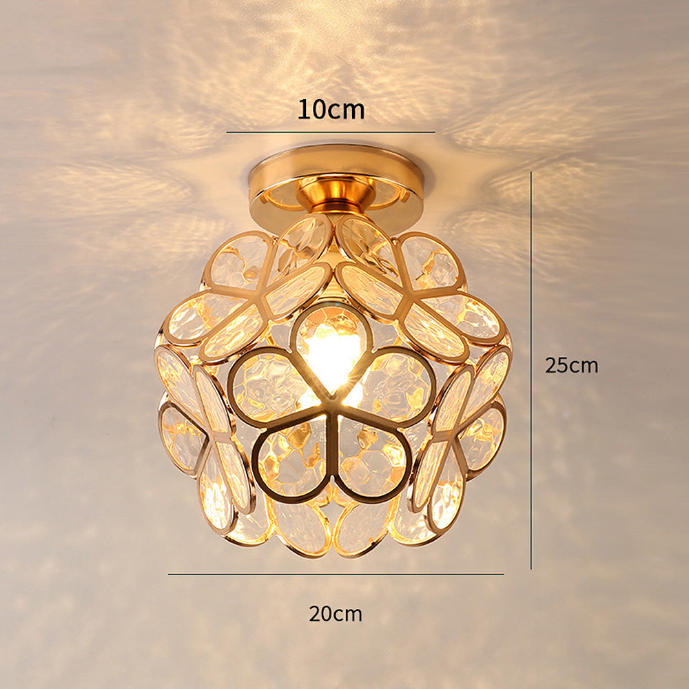 Florale Eleganz Glas-Deckenleuchte