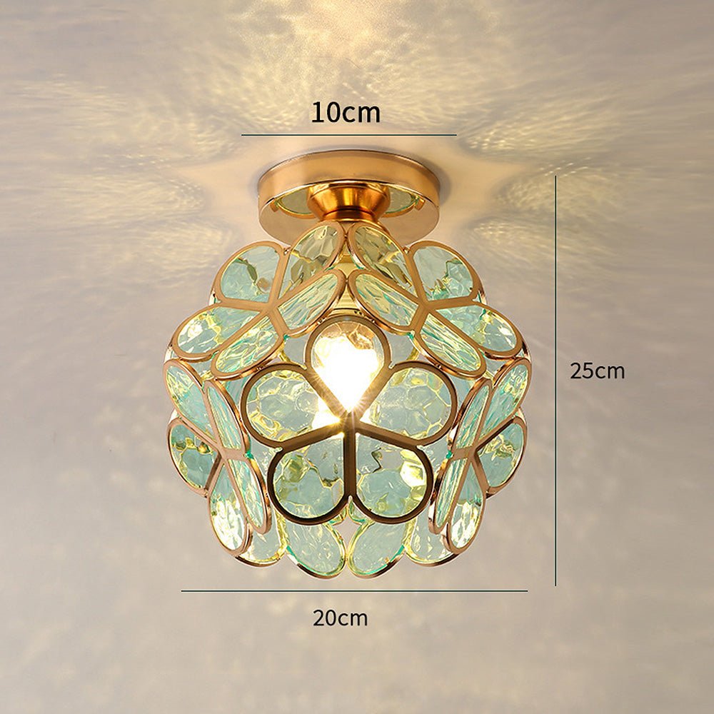 Florale Eleganz Glas-Deckenleuchte