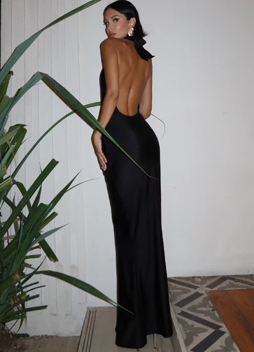 Margaret | Modisches Deep V-Ausschnitt Rückenfreies Kleid