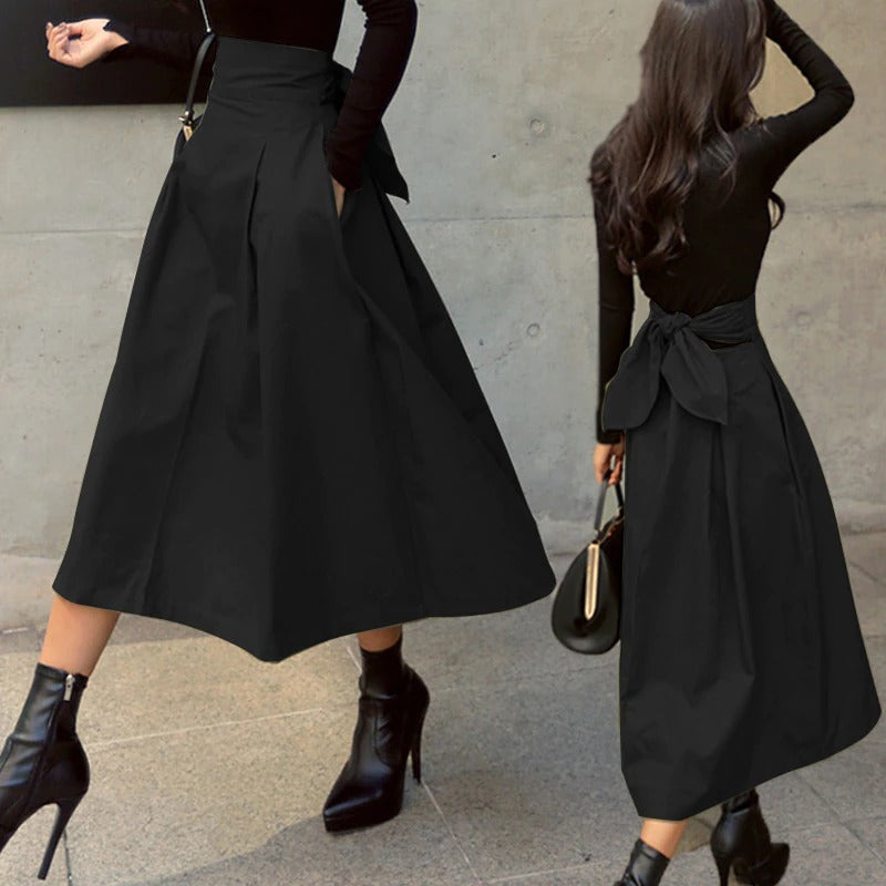 Ava Rock mit hoher Taille und Schleife