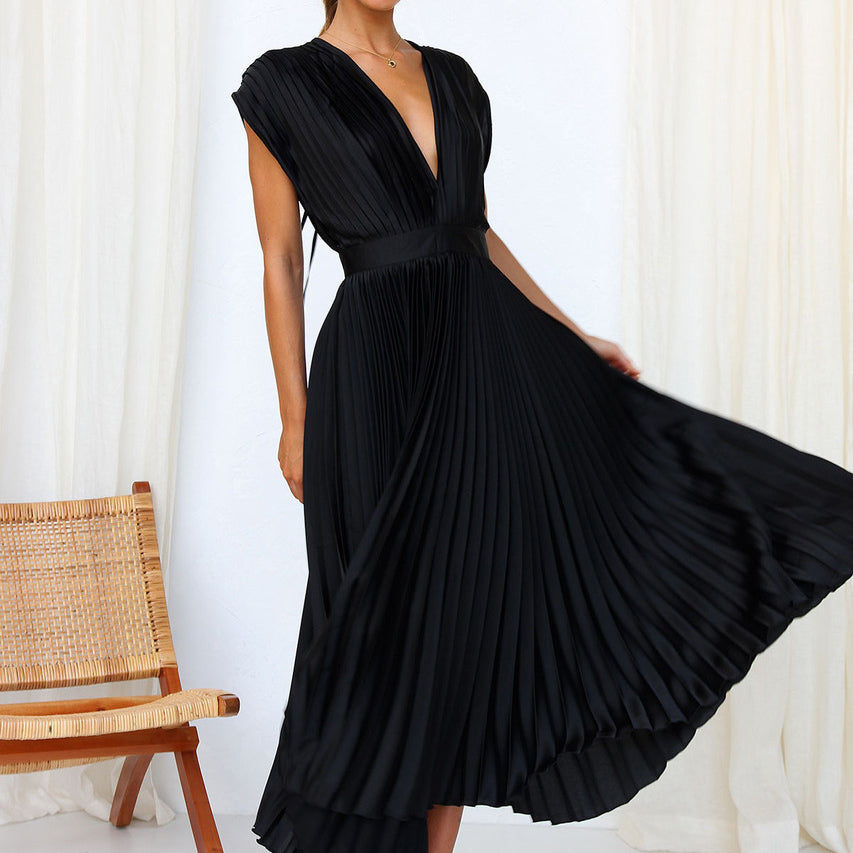 Casimir | Damen Elegantes Ärmelloses V-Ausschnitt Kleid