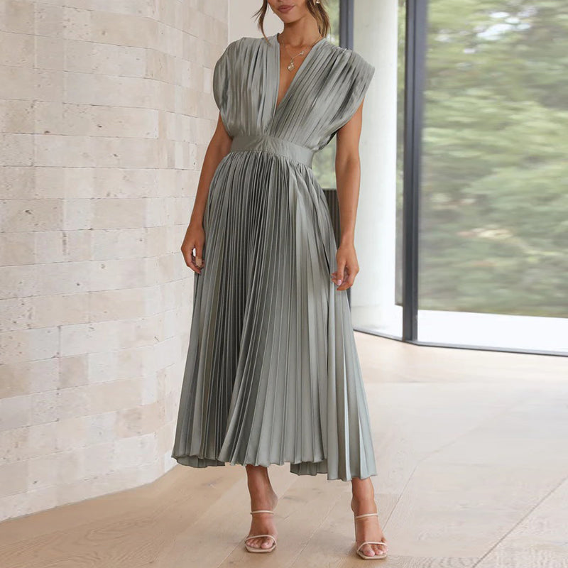 Casimir | Damen Elegantes Ärmelloses V-Ausschnitt Kleid