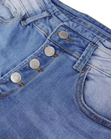 Isla | Knopf-High-Waist-Denim-Hosen für Frauen