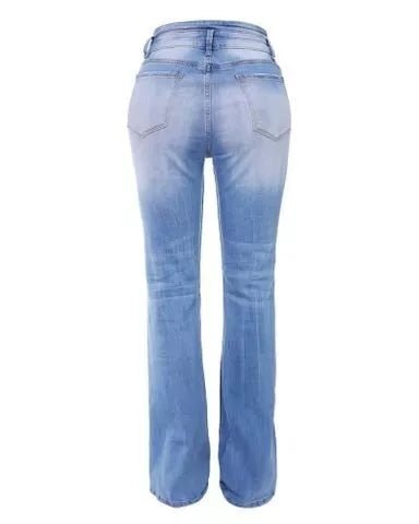 Isla | Knopf-High-Waist-Denim-Hosen für Frauen