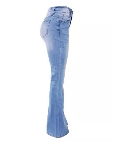 Isla | Knopf-High-Waist-Denim-Hosen für Frauen