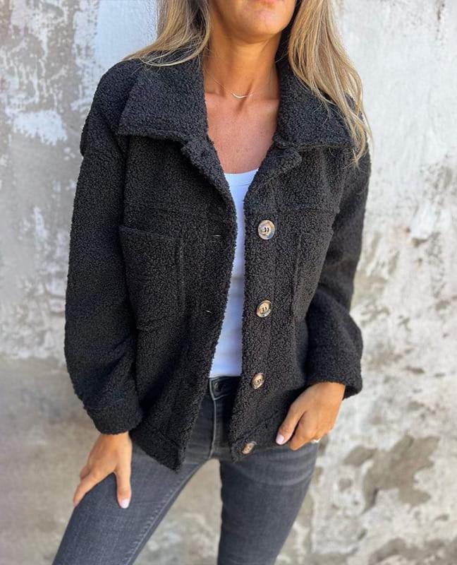 Lina | Kurze Warme Jacke mit Reverskragen für Damen