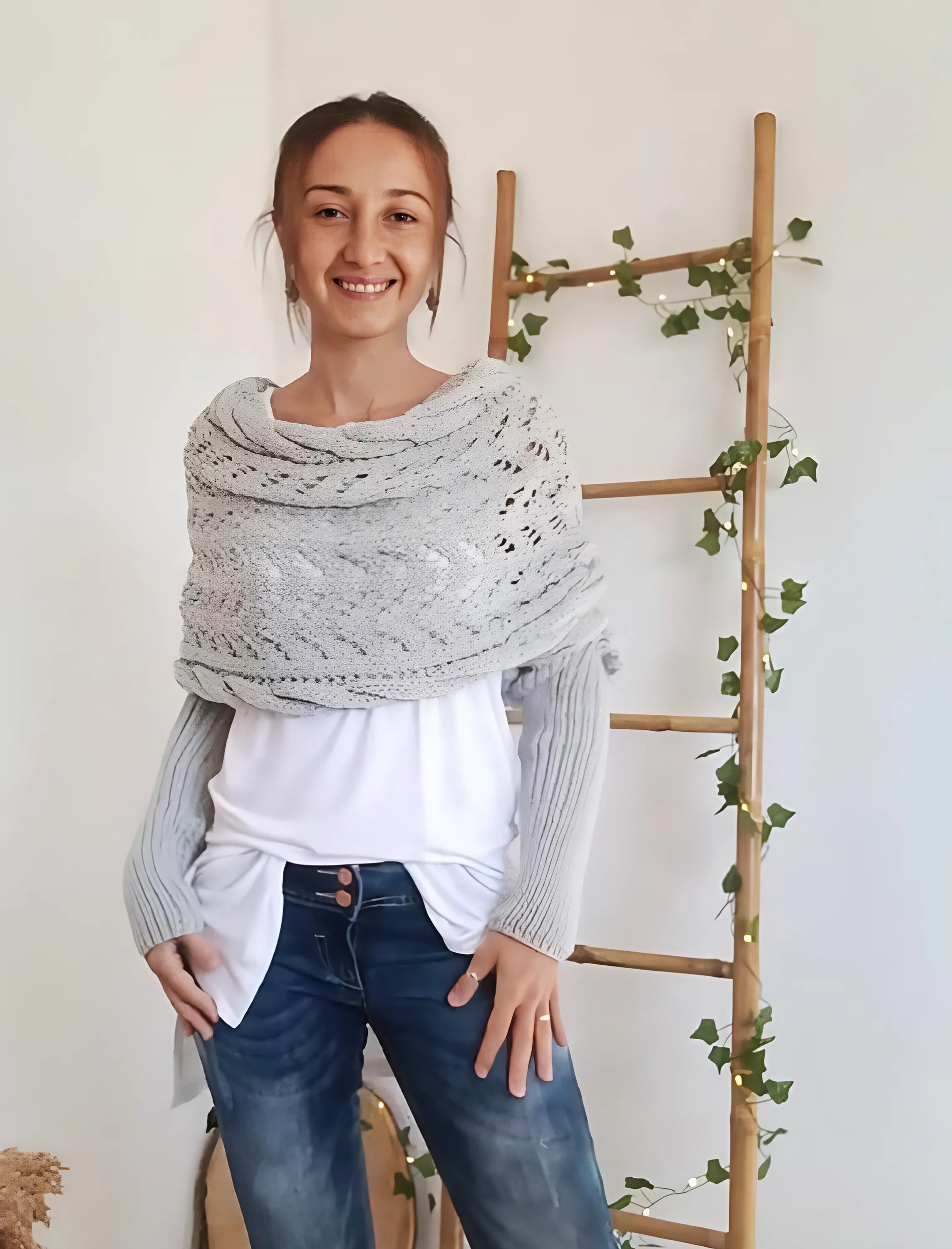 Emilia | Gestrickte Stola für Damen – Eleganter Schulterumhang