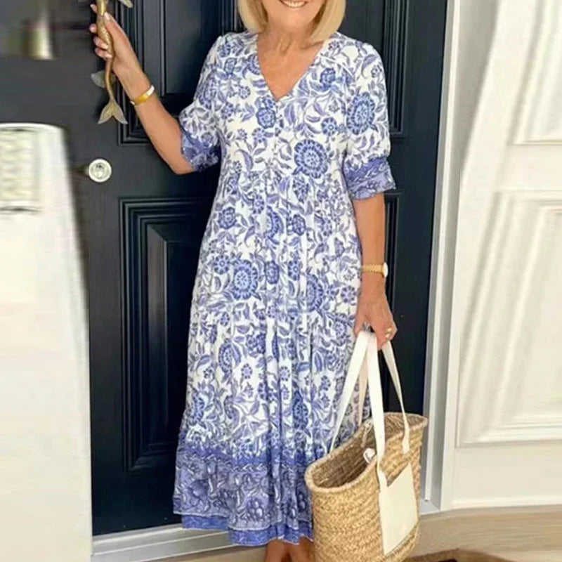 Sophia | Bohemian Kleid mit V-Ausschnitt