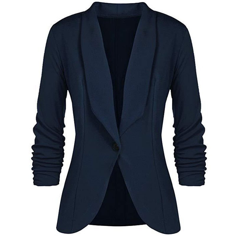 Zeitloser einfarbiger Blazer mit langen Ärmeln für alle Anlässe