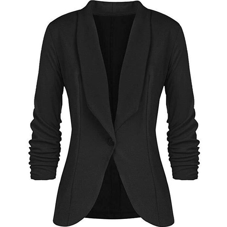Zeitloser einfarbiger Blazer mit langen Ärmeln für alle Anlässe