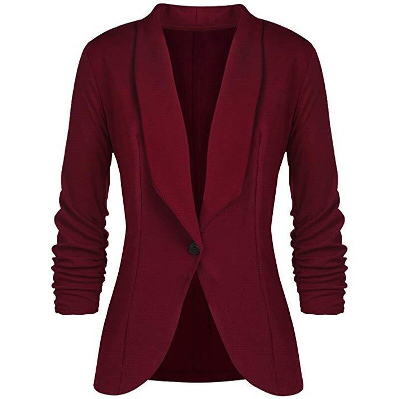 Zeitloser einfarbiger Blazer mit langen Ärmeln für alle Anlässe