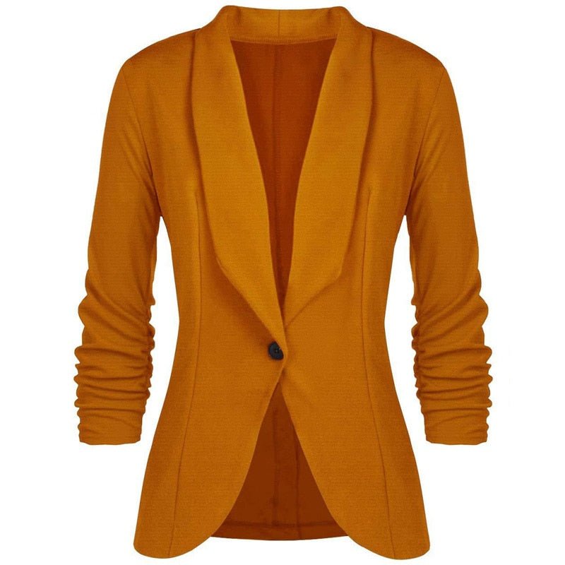 Zeitloser einfarbiger Blazer mit langen Ärmeln für alle Anlässe